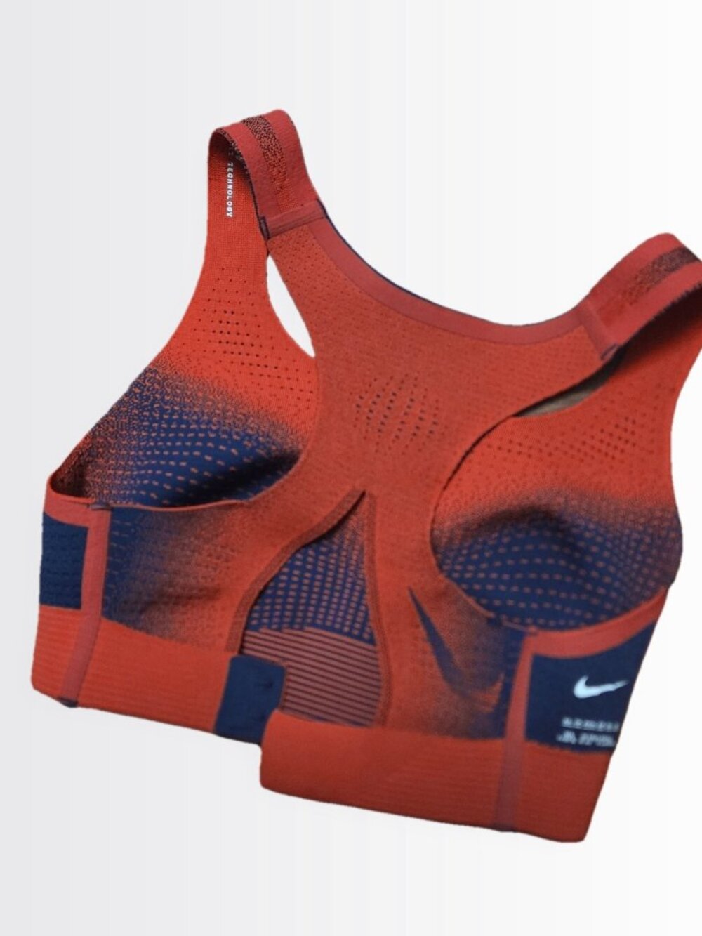 Nike Swoosh Flyknit 2.0 Sports Bra Red Blue Size XS